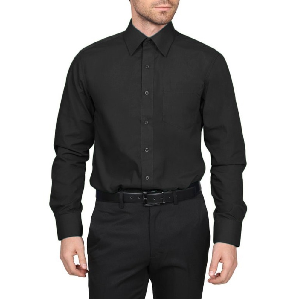 Black Berlioni Long Sleeve Dress Shirt
